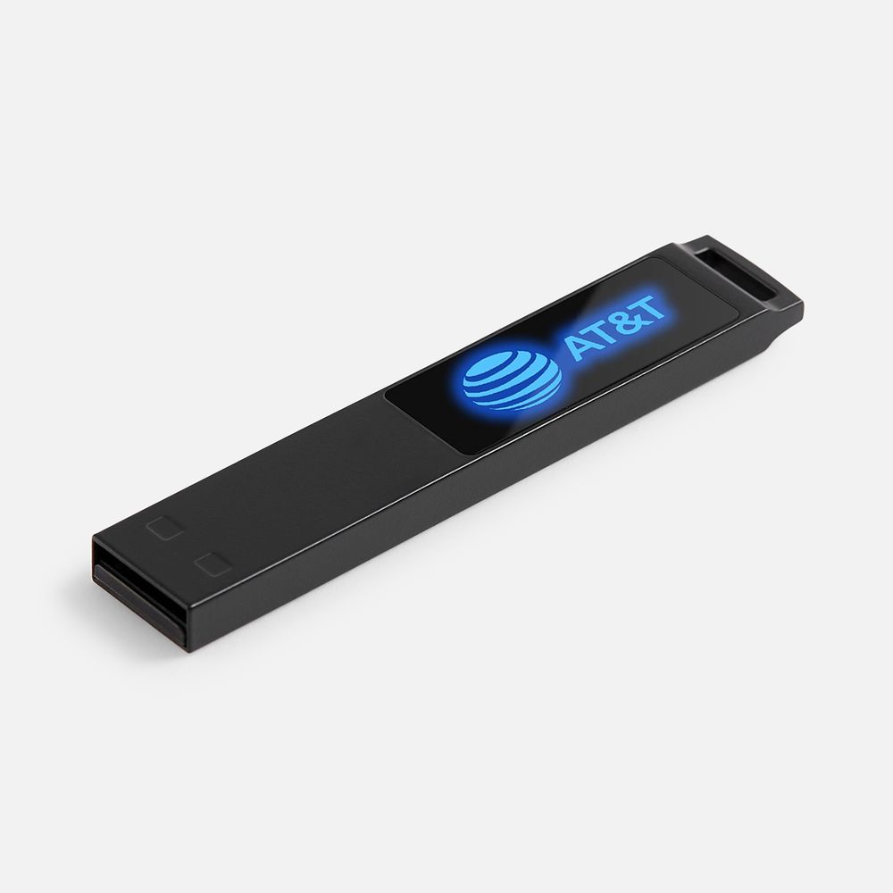 Флешка с подсветкой логотипа markBright Black