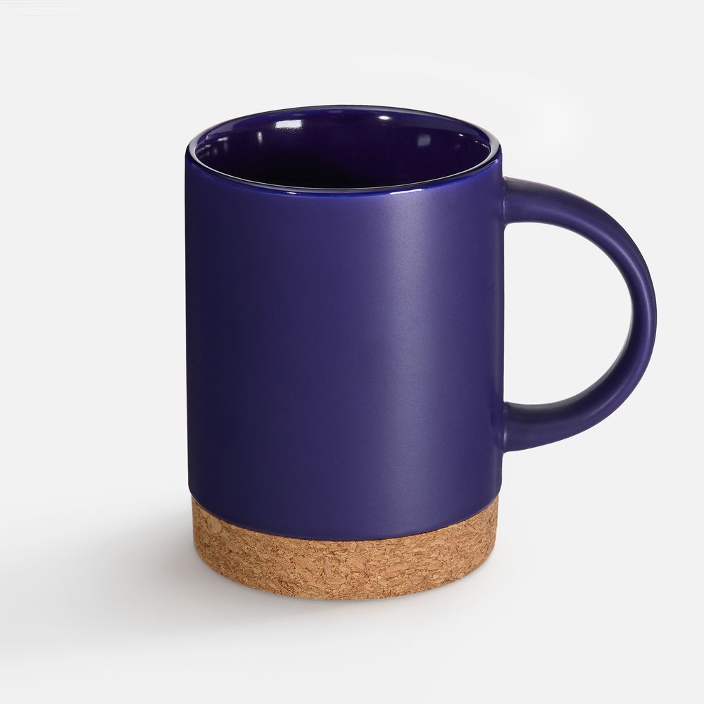 Кружка с пробковой подставкой Corky, синяя
