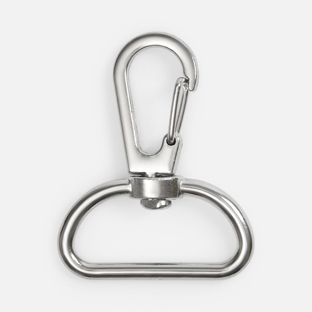 Застежка-карабин Snap Hook, L, серебристая (хром)