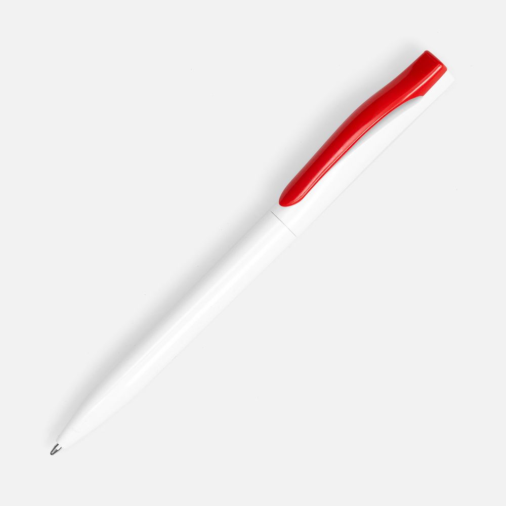 Ручка шариковая Pin, белая с красным