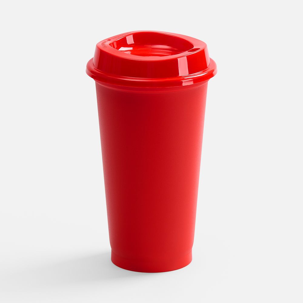Стакан с крышкой Color Cap, ver.2, красный