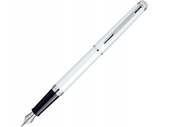 Ручка перьевая Waterman Hemisphere White CТ F, белый/серебристый