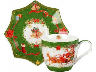 Чайная пара Санта Клаус, зеленый